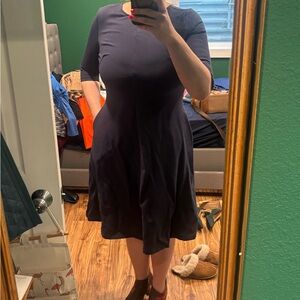 Betabrand Navy Midi Dress